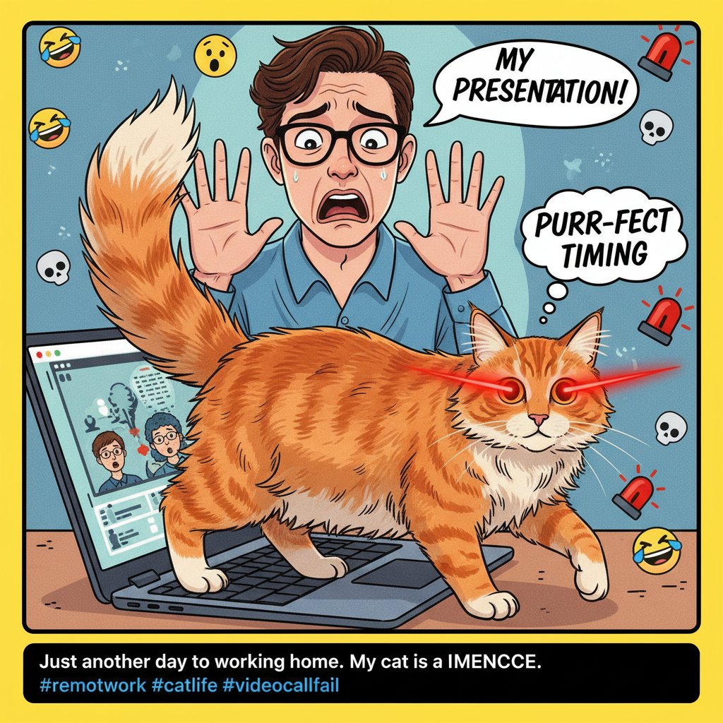 My cat just walked across my keyboard during a Zoom meeting with the CEO. Promotion secured.