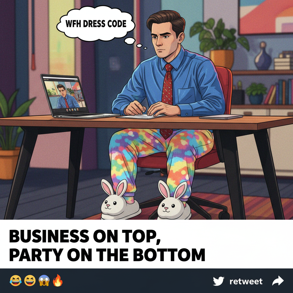 My 'business casual' for Zoom is a clean shirt and pajama bottoms. Don't tell my boss.