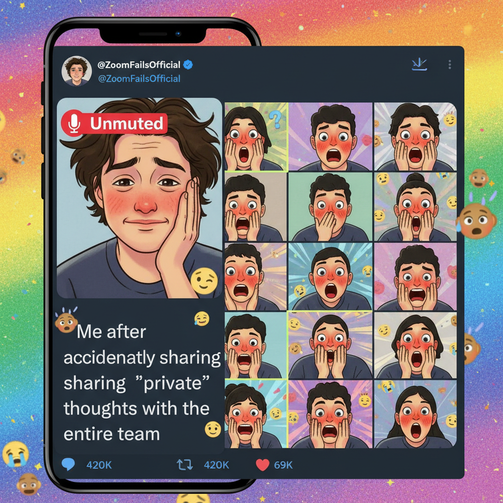 When you realize you forgot to mute yourself on Zoom and everyone heard you singing.