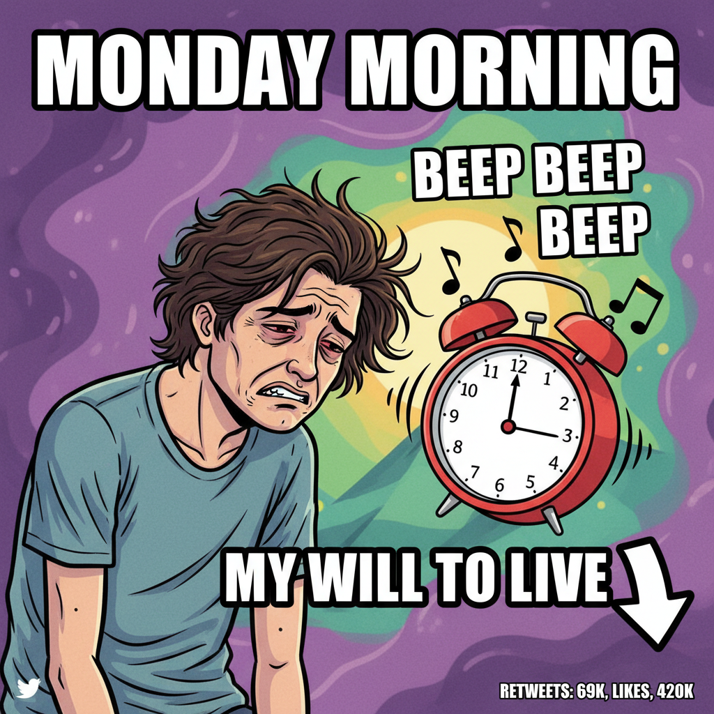 My face when my alarm goes off on Monday morning. Send coffee and existential dread.