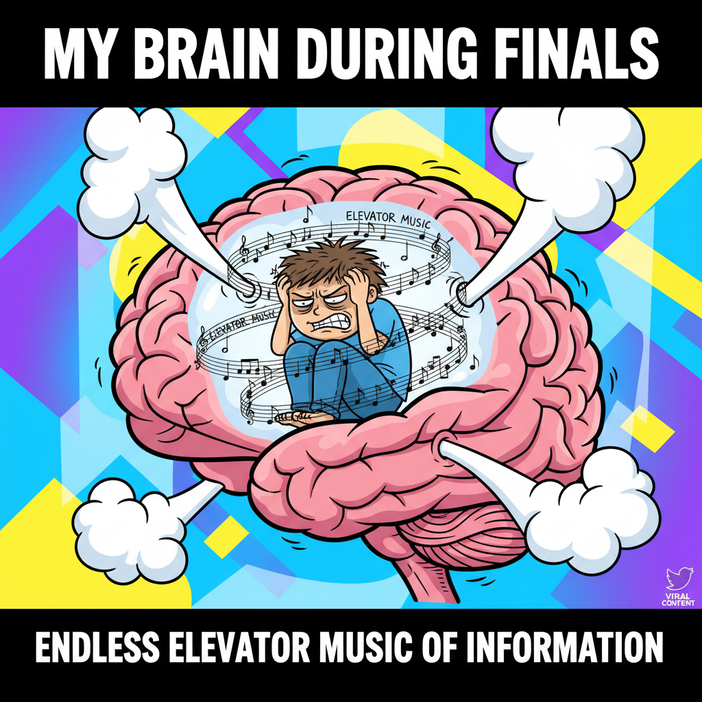 My brain during exam season is just elevator music and panic.