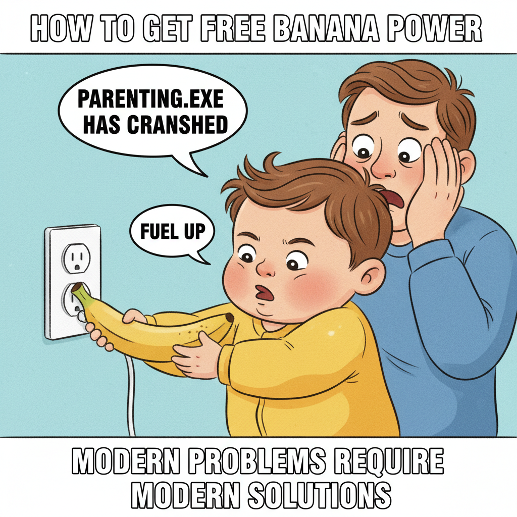 Just found my toddler trying to 'charge' a banana in the outlet. Send coffee and prayers.