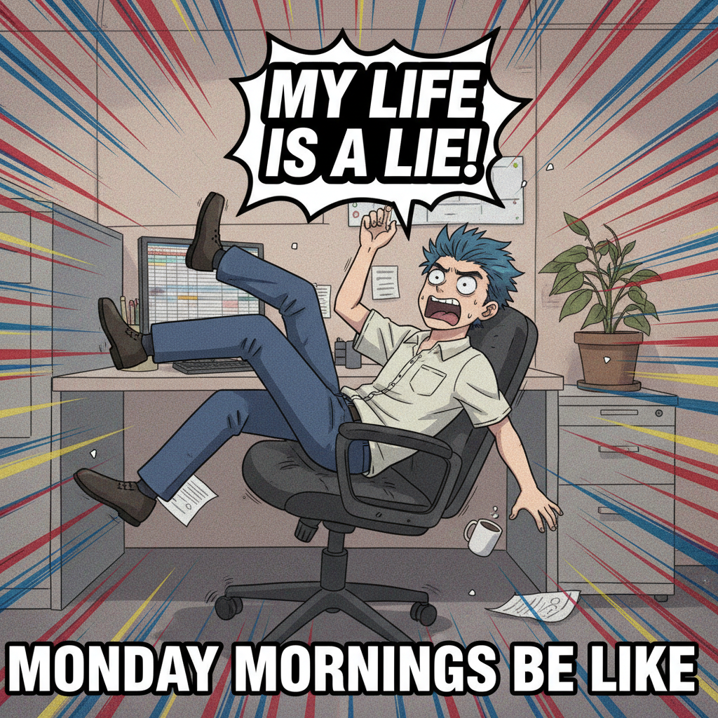 Me trying to use anime logic in real life: *falls off chair dramatically*