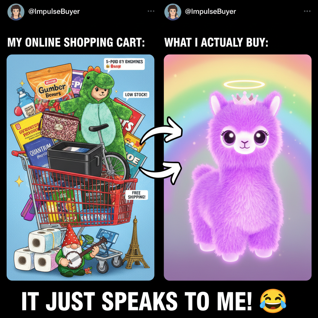 My online shopping cart is 90% 'I don't need this' and 10% 'but it's cute!'