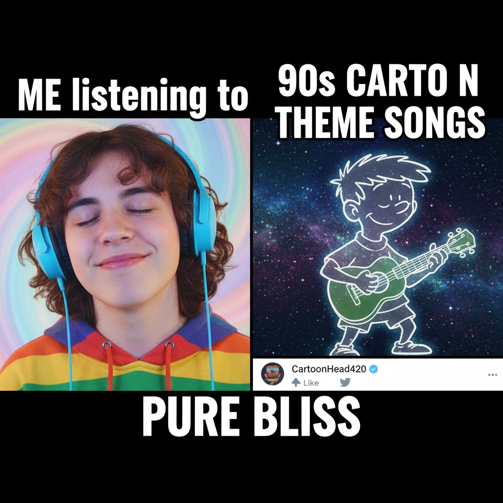 Hearing that one song from your favorite childhood cartoon hits different now. Instant serotonin boost!