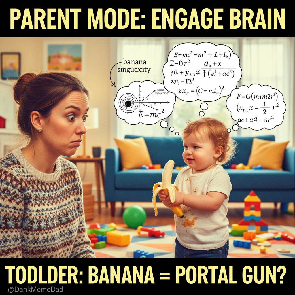 My toddler just explained quantum physics using a banana. I'm scared.