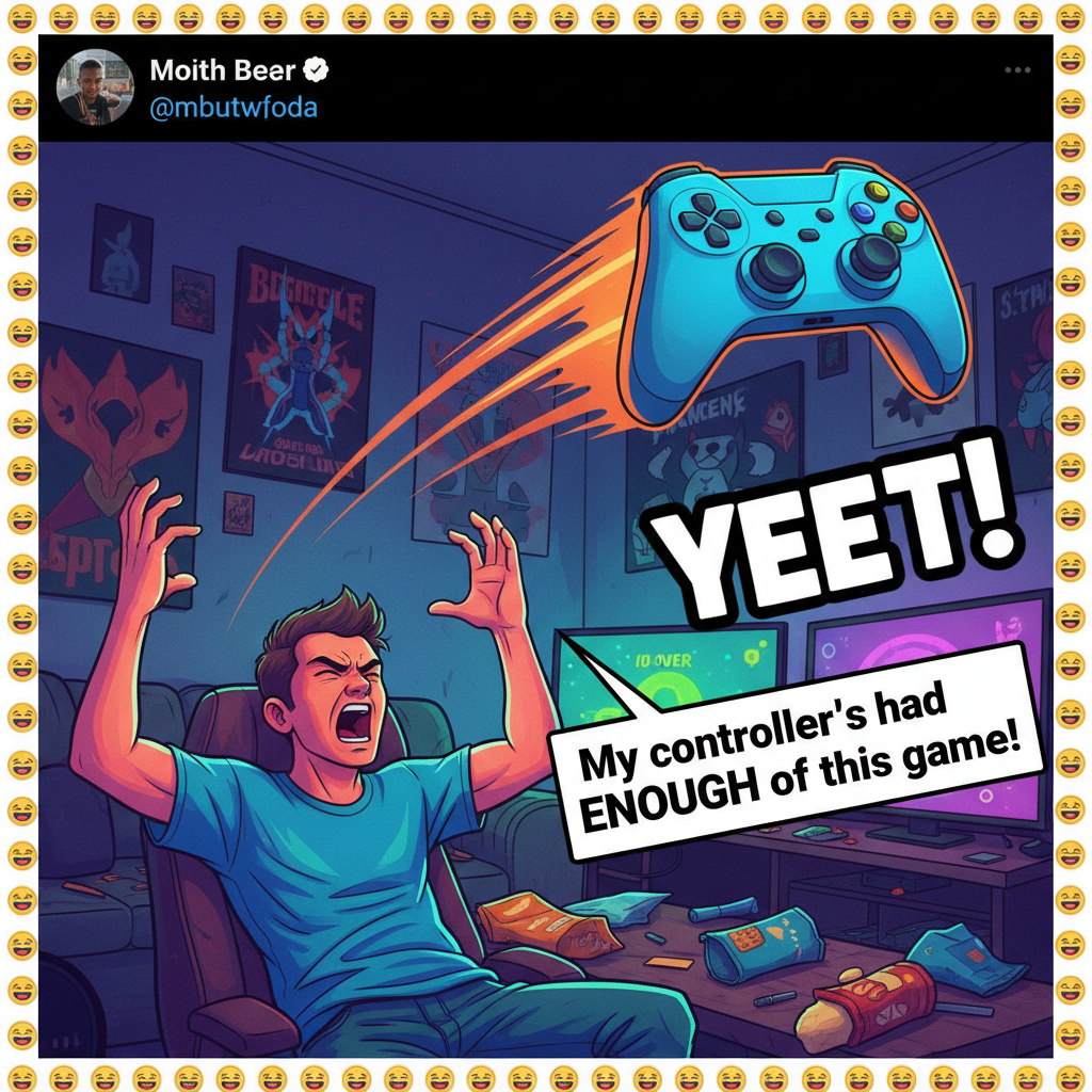 My controller just flew across the room. It's not my fault, the game cheated!