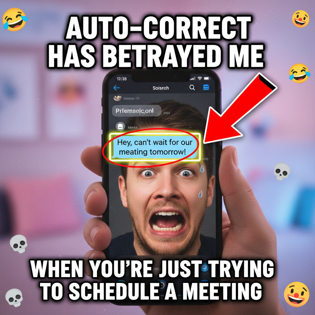 Autocorrect changed 'meeting' to 'meating.' My boss thinks I'm a cannibal.