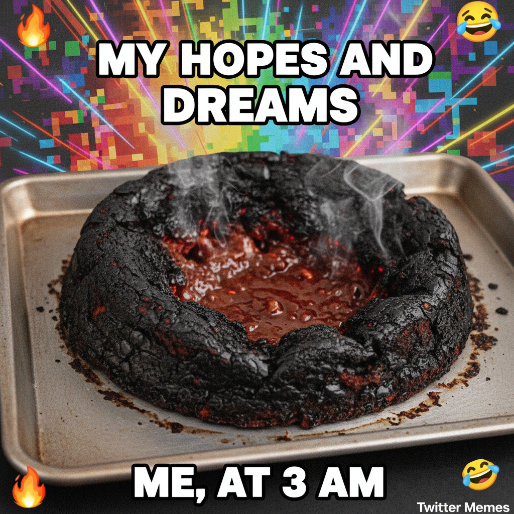 Attempted to bake a cake. It looks like a science experiment gone wrong. Send fire dept.