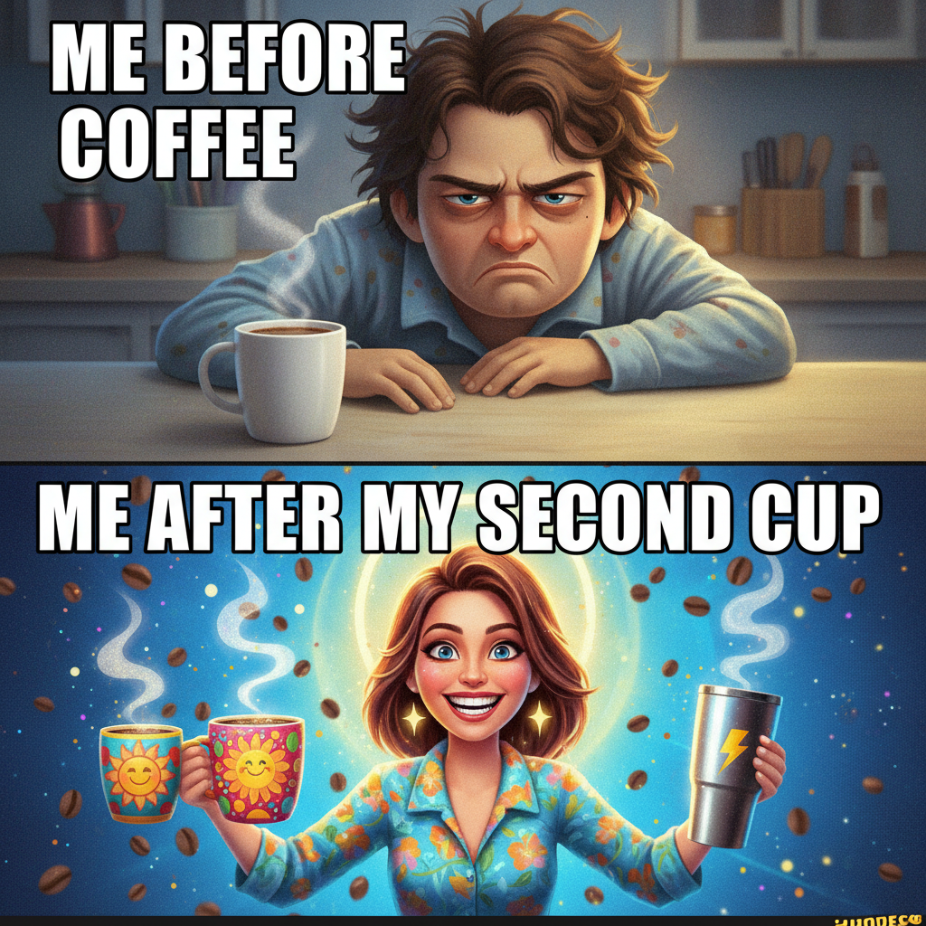 My blood type is coffee. My personality type is 'don't talk to me before my second cup.'