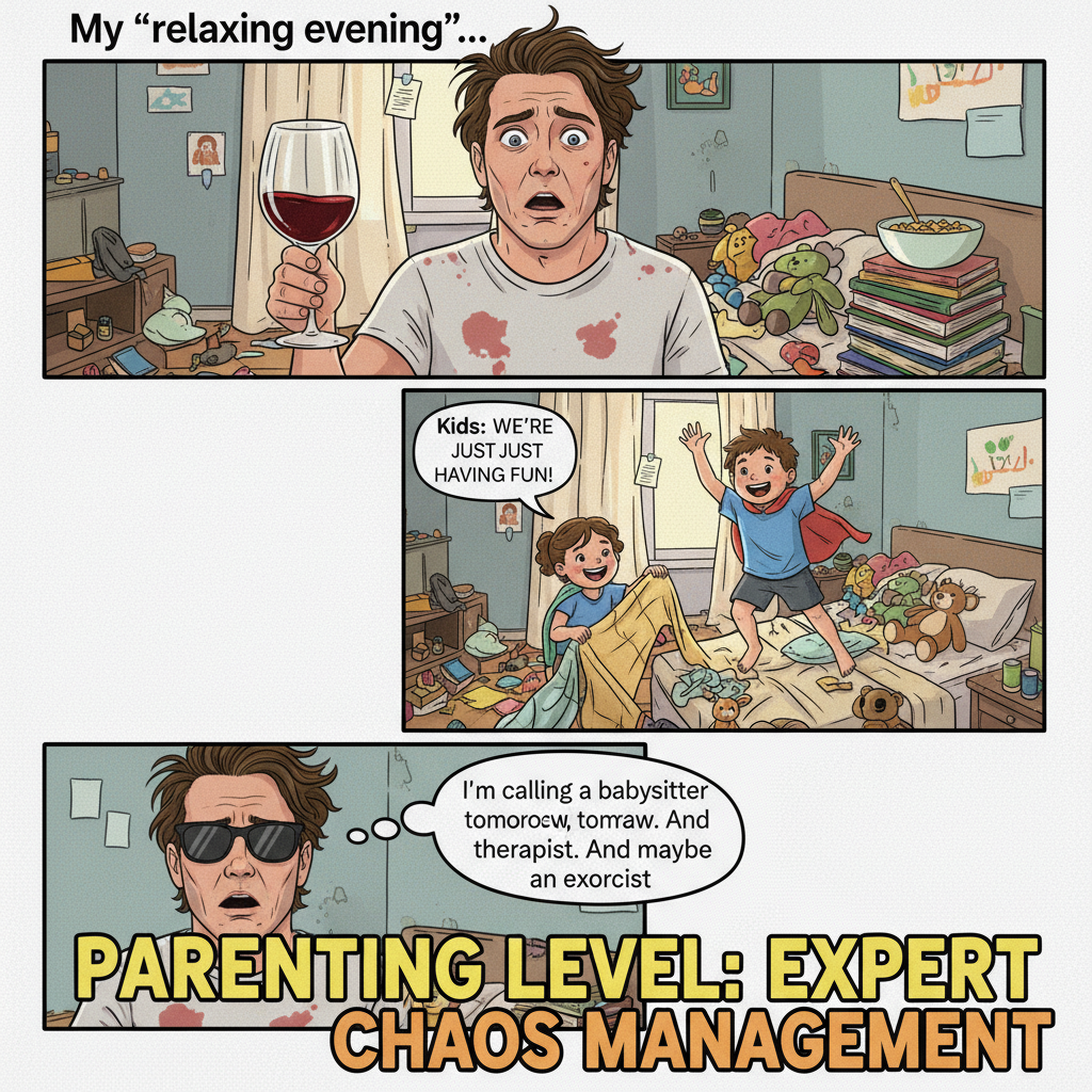 My kids think 'clean your room' is a suggestion, not a command. Send help and wine.