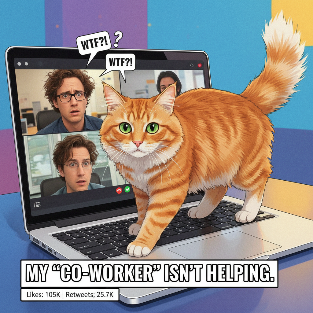 My cat just walked across my keyboard and shared my screen. Welcome to Zoom life.