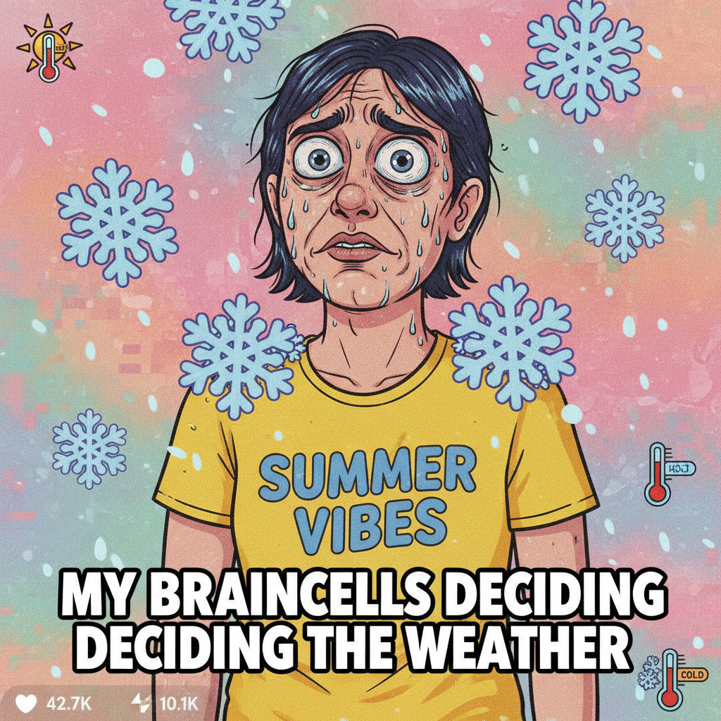 It's 100 degrees but also snowing. My region is a glitch in the matrix.