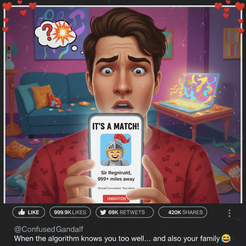 Matched with my ex's cousin. Is this a win or a new level of disaster?