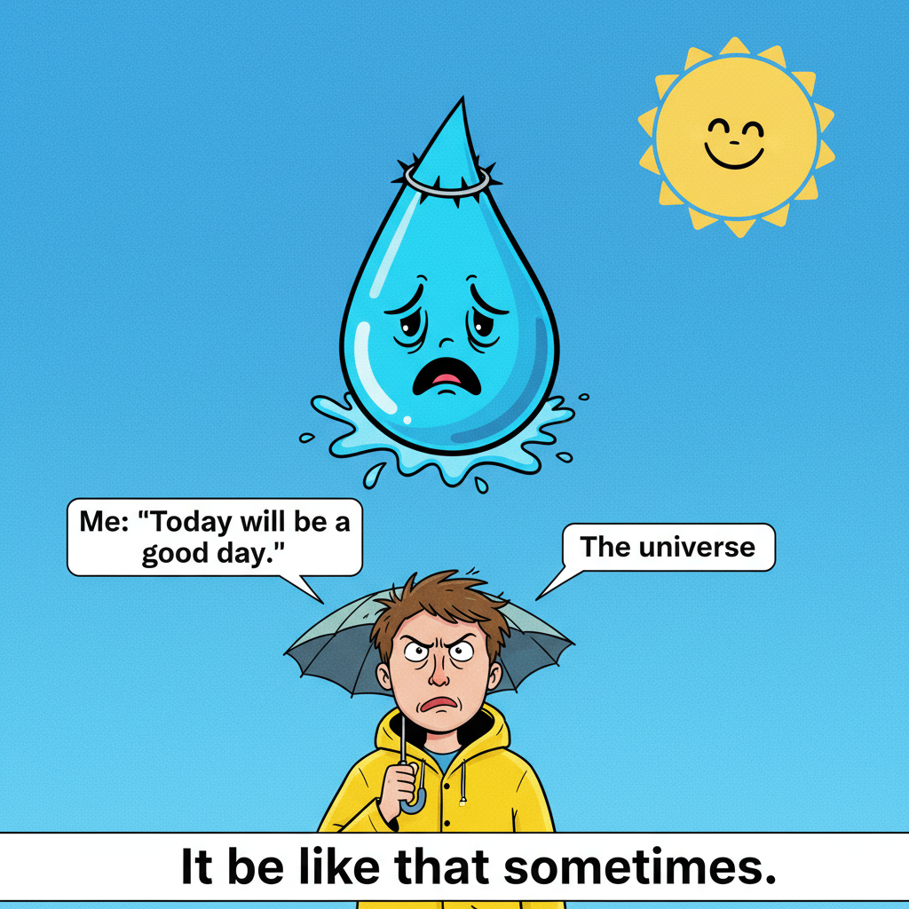 It's 75°F and sunny but I heard a single raindrop. Time to complain about the weather for 3 days.