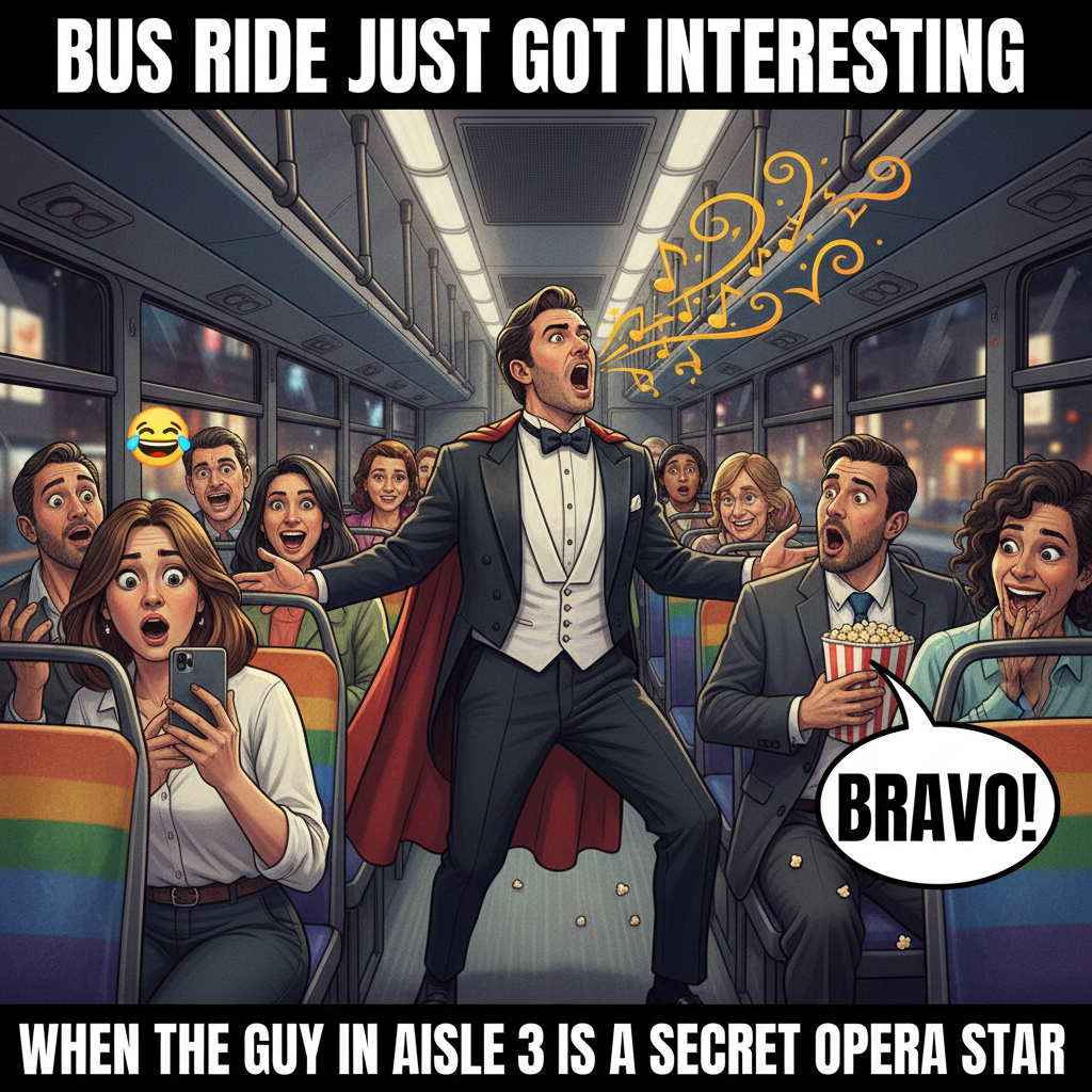 Just witnessed a full-blown opera performance on the bus. Public transport never disappoints.