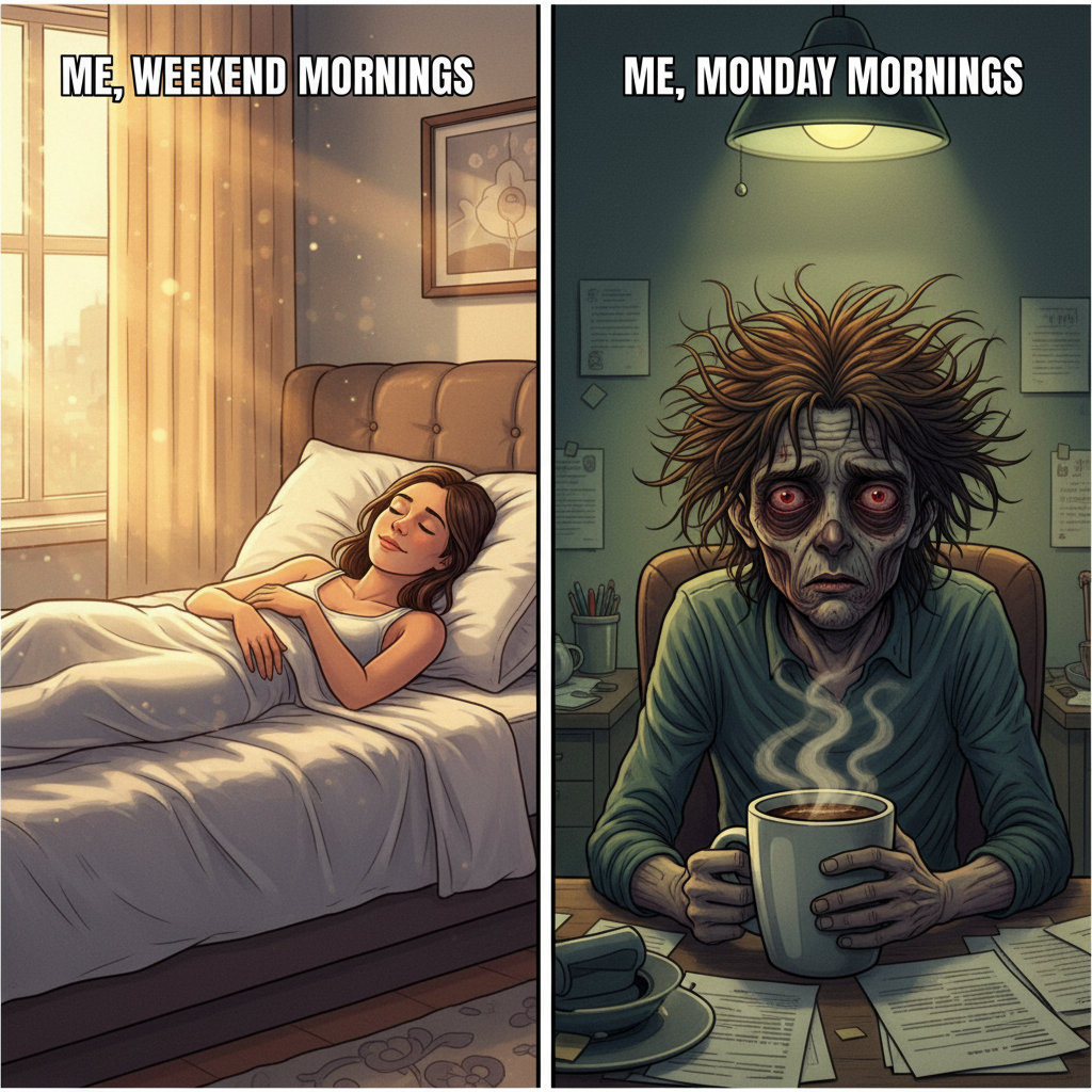 My 'Weekend Vibes' vs. My 'Monday Morning' vibes