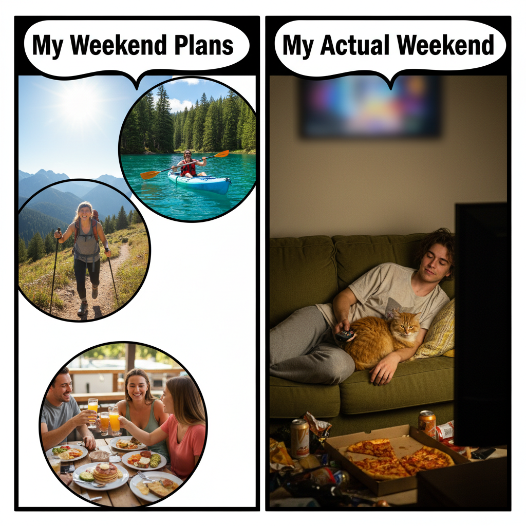 My weekend plans vs. my actual weekend: a tragicomic saga