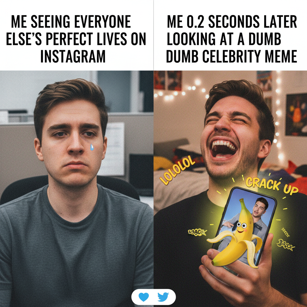 When I see my ex thriving vs. when I see a celebrity meme of them. The duality. ✨
