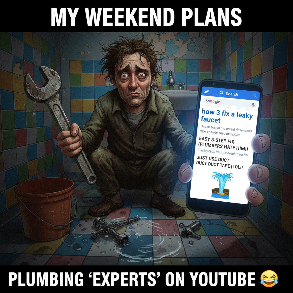 Adulting is just Googling 'how to fix a leaky faucet' at 3 AM.