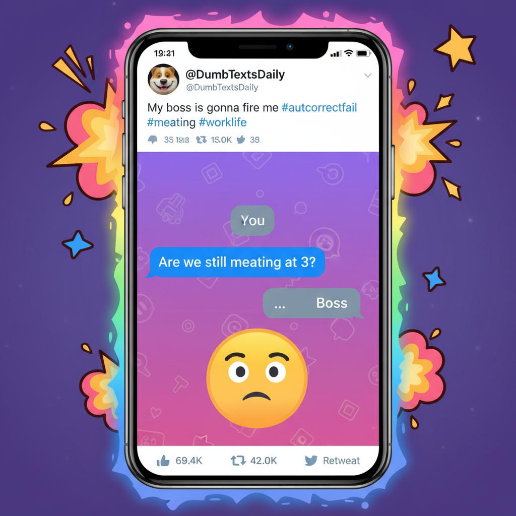 Autocorrect changed 'meeting' to 'meating.' My boss is now very confused.