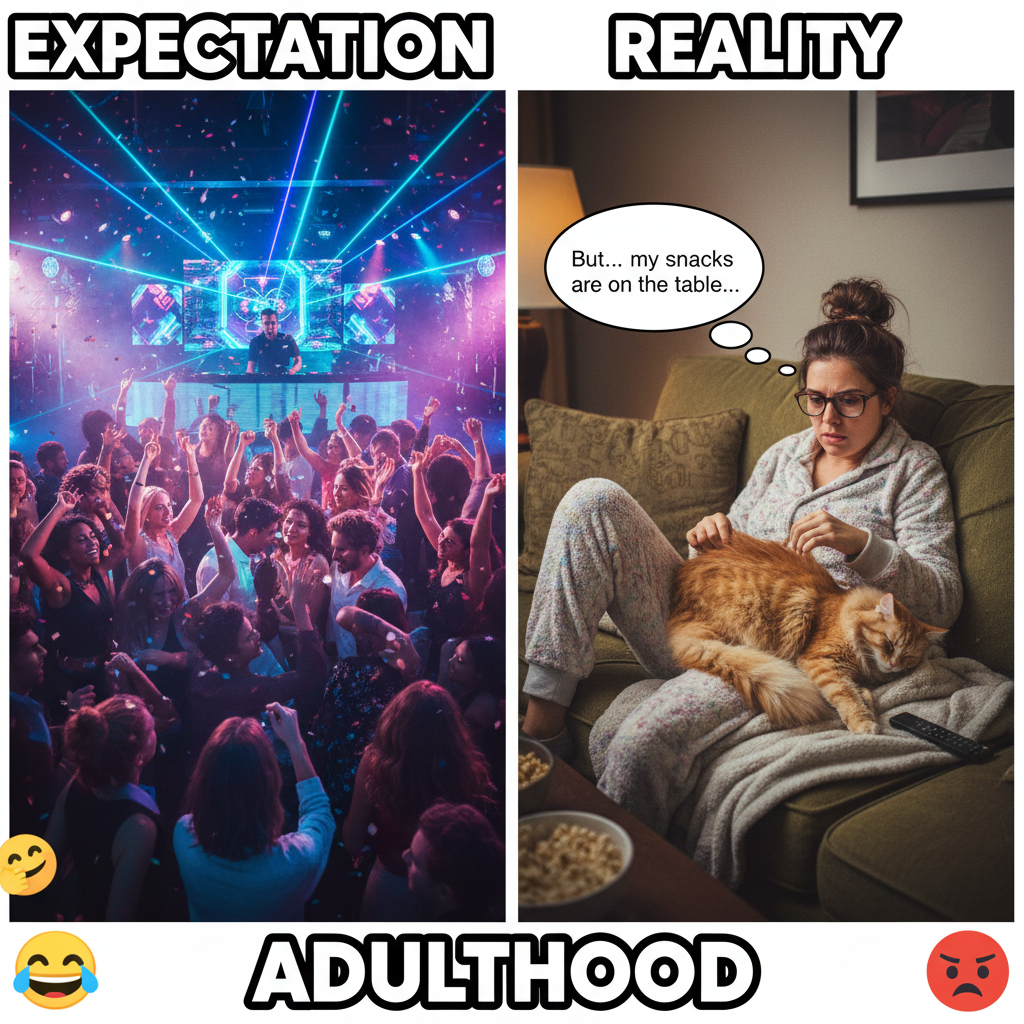 Friday night plans: clubbing. Friday night reality: arguing with my cat about bedtime.