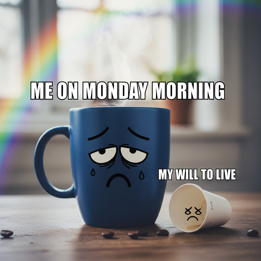 Monday morning mood: My coffee needs a coffee.