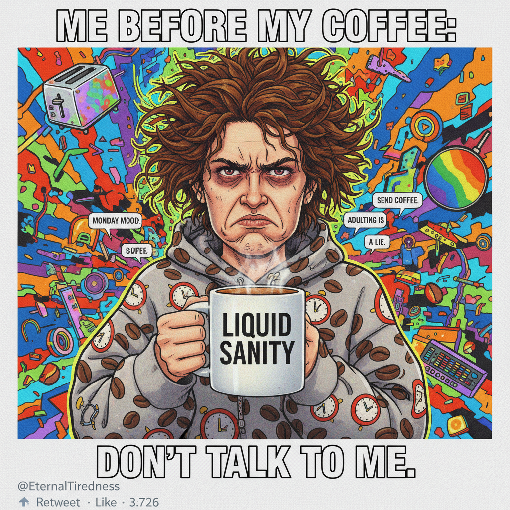 My blood type is coffee. My personality type is 'don't talk to me before my coffee'.