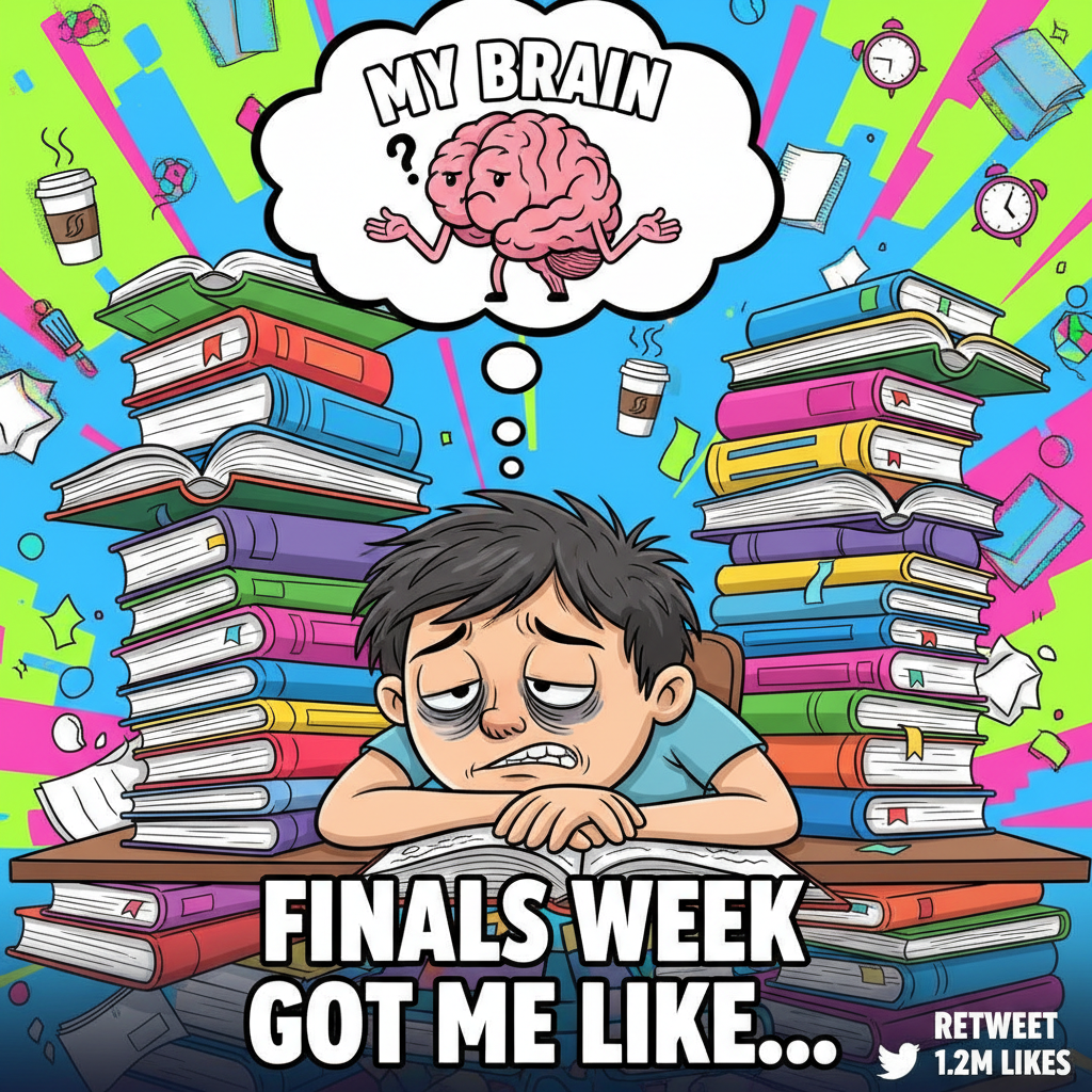 My brain during exam season: 'We're just gonna skim it, right?'