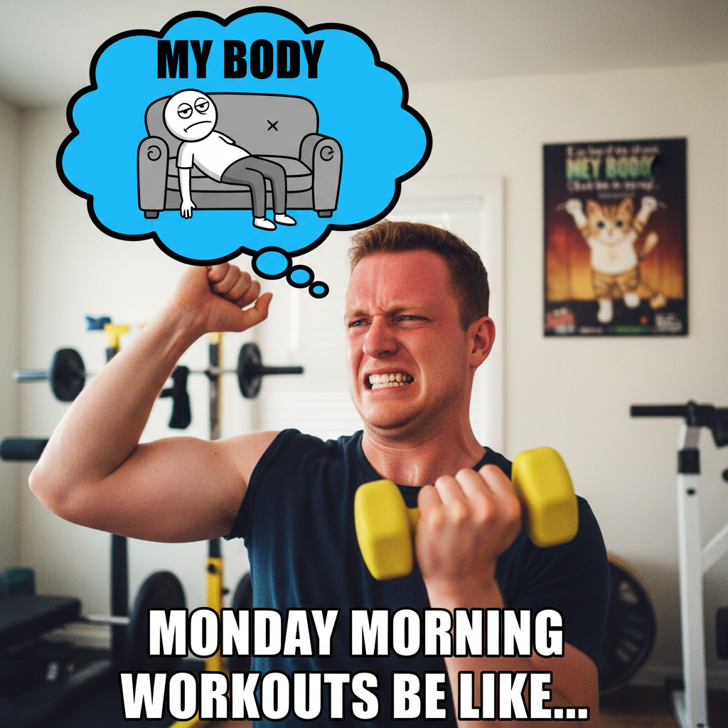 Me at the gym: 'I'll just do one more rep.' My body: 'Absolutely not.'