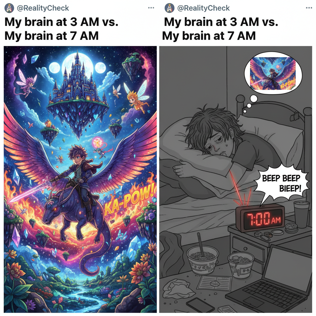 When your alarm goes off but you're still in your anime dream world. 💔