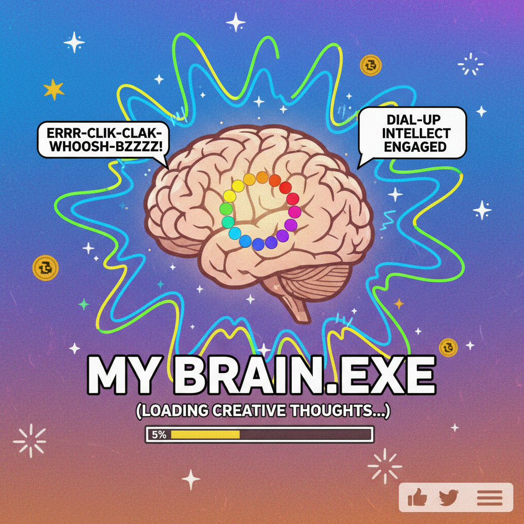 My brain on Monday mornings: dial-up internet trying to load a 4K video. 🐌