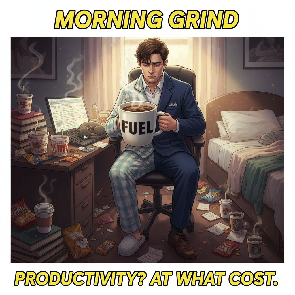 My WFH uniform is 50% pajamas, 50% existential dread. Send coffee.