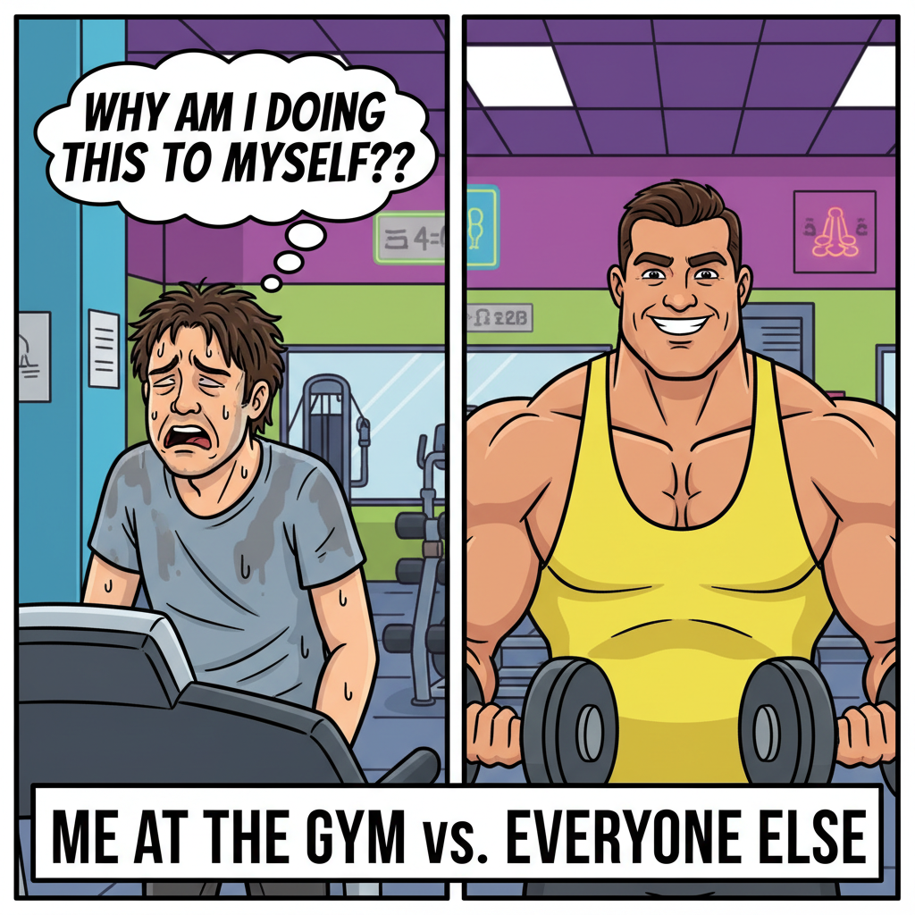 Gym bro: 'You gotta push past the pain!' Me: 'I'm pushing past my will to live.'