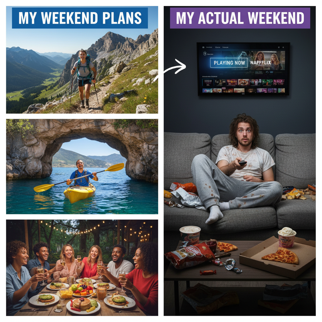 My weekend plans vs. my actual weekend: A tragic love story