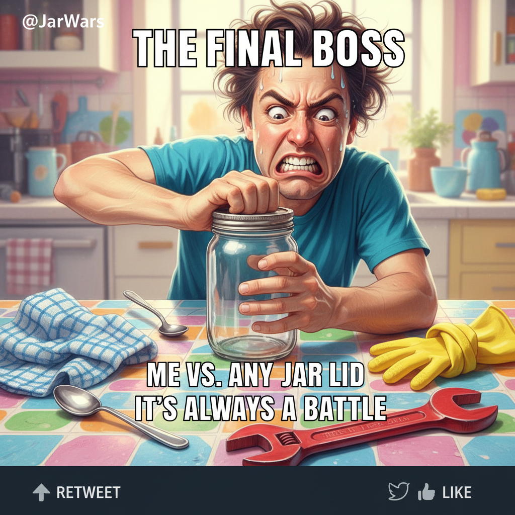 Just spent 20 minutes trying to open a jar. Adulting is basically a series of small, frustrating battles.