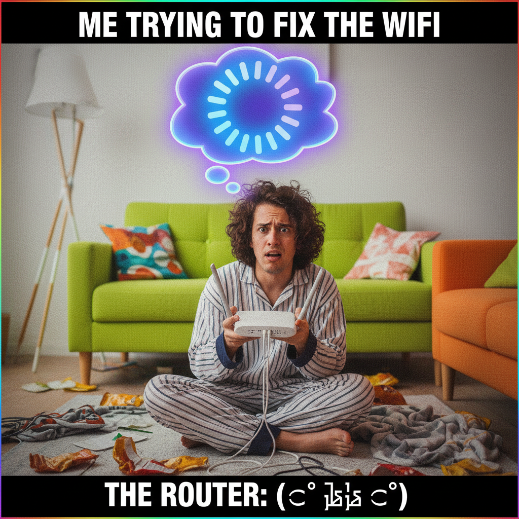 The wifi went down. I'm pretty sure I heard the dial-up sound in my head. We're doomed.