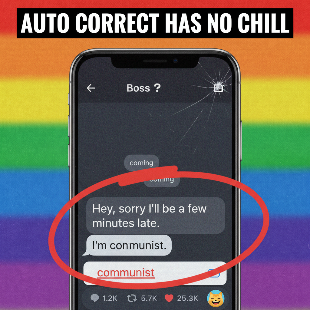 Autocorrect changed 'I'm coming' to 'I'm communist' in a work email. My career is over.