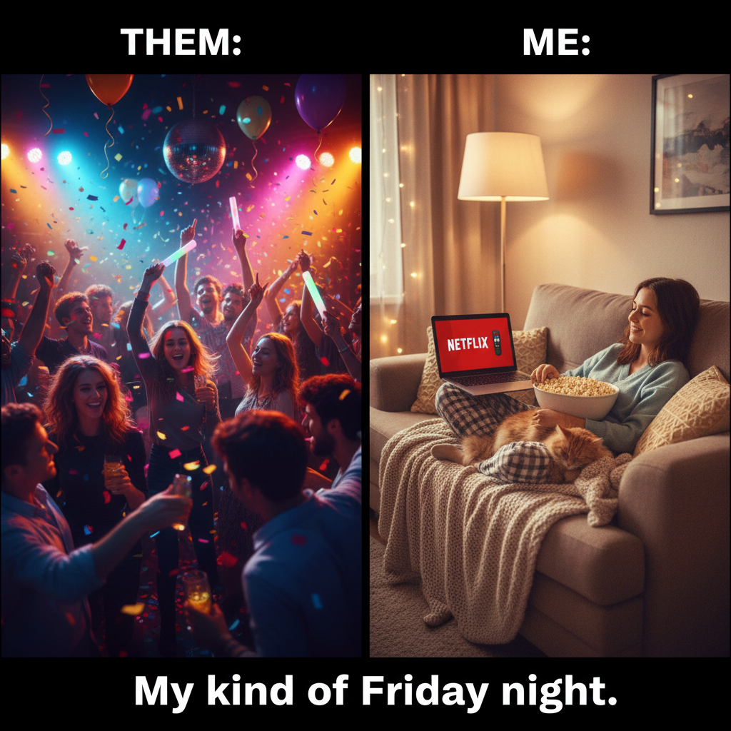 Friday night plans: wild party. Friday night reality: wild party... with my cat. And Netflix.