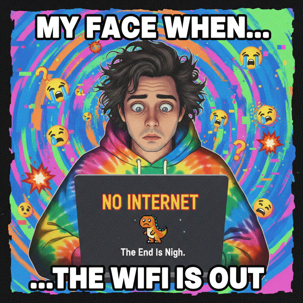 Wifi goes down for 5 minutes and I forget how to human.