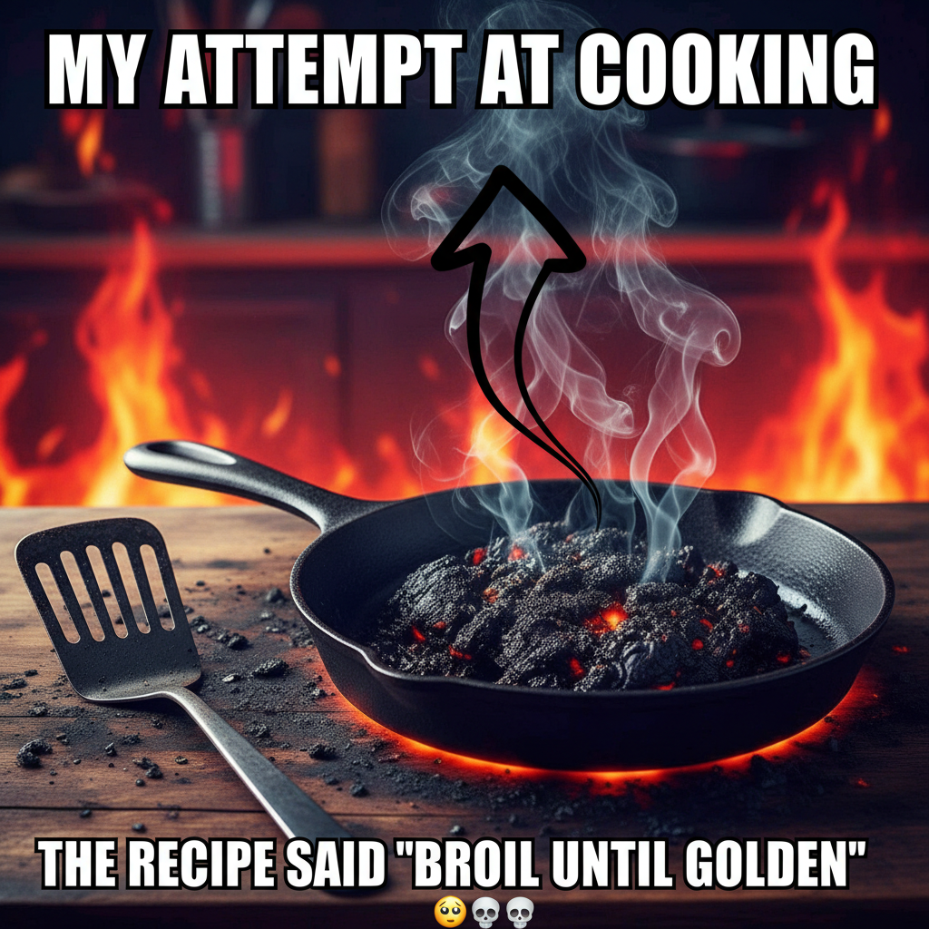 My 'gourmet' dinner ended up looking like a crime scene. Send help.