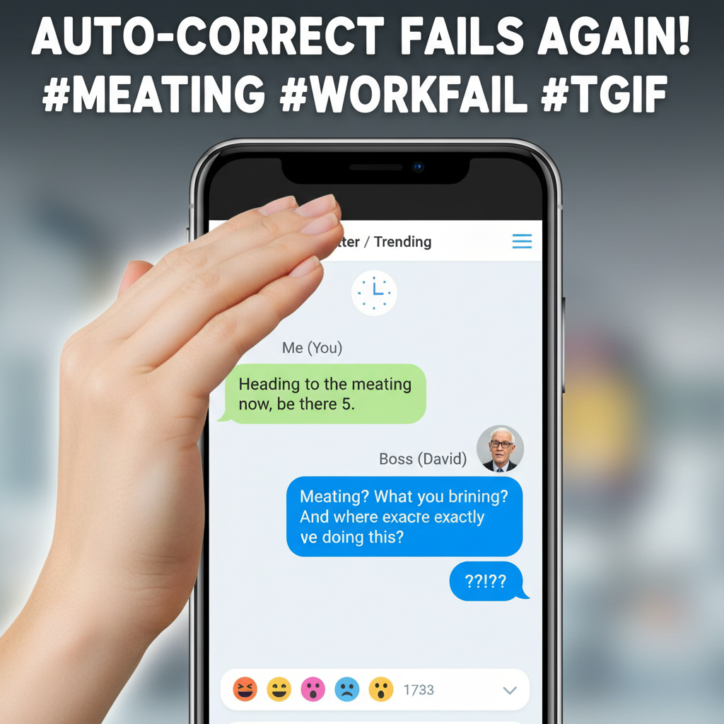 Autocorrect changed 'meeting' to 'meating'. My boss is now very confused.