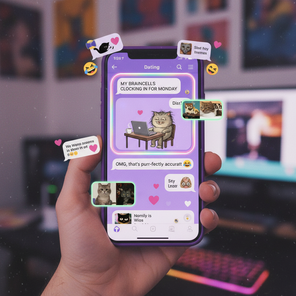 Matched with someone who only sends cat memes. Is this love? Is this my future? #DatingApps