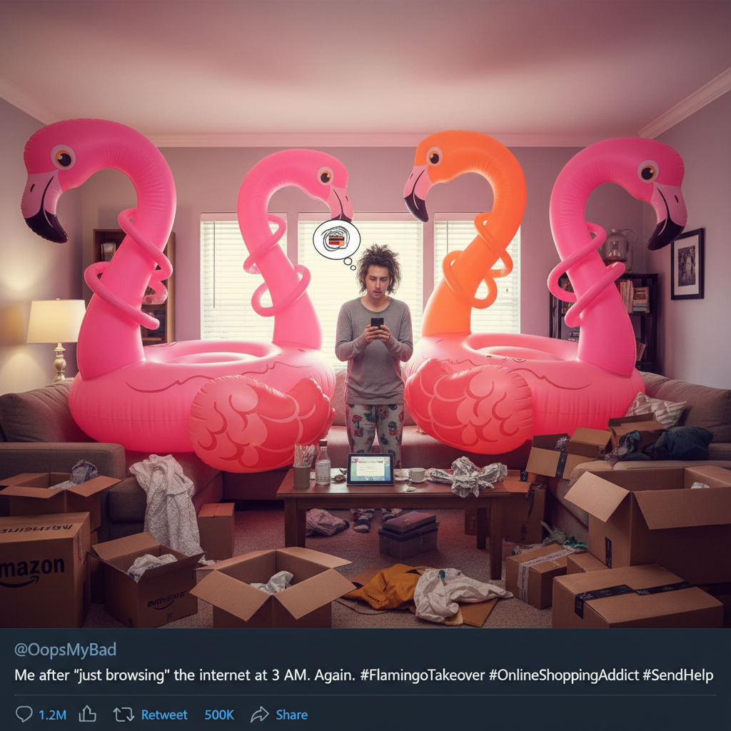 My 'add to cart' finger has zero impulse control. Now I own 3 inflatable flamingos.