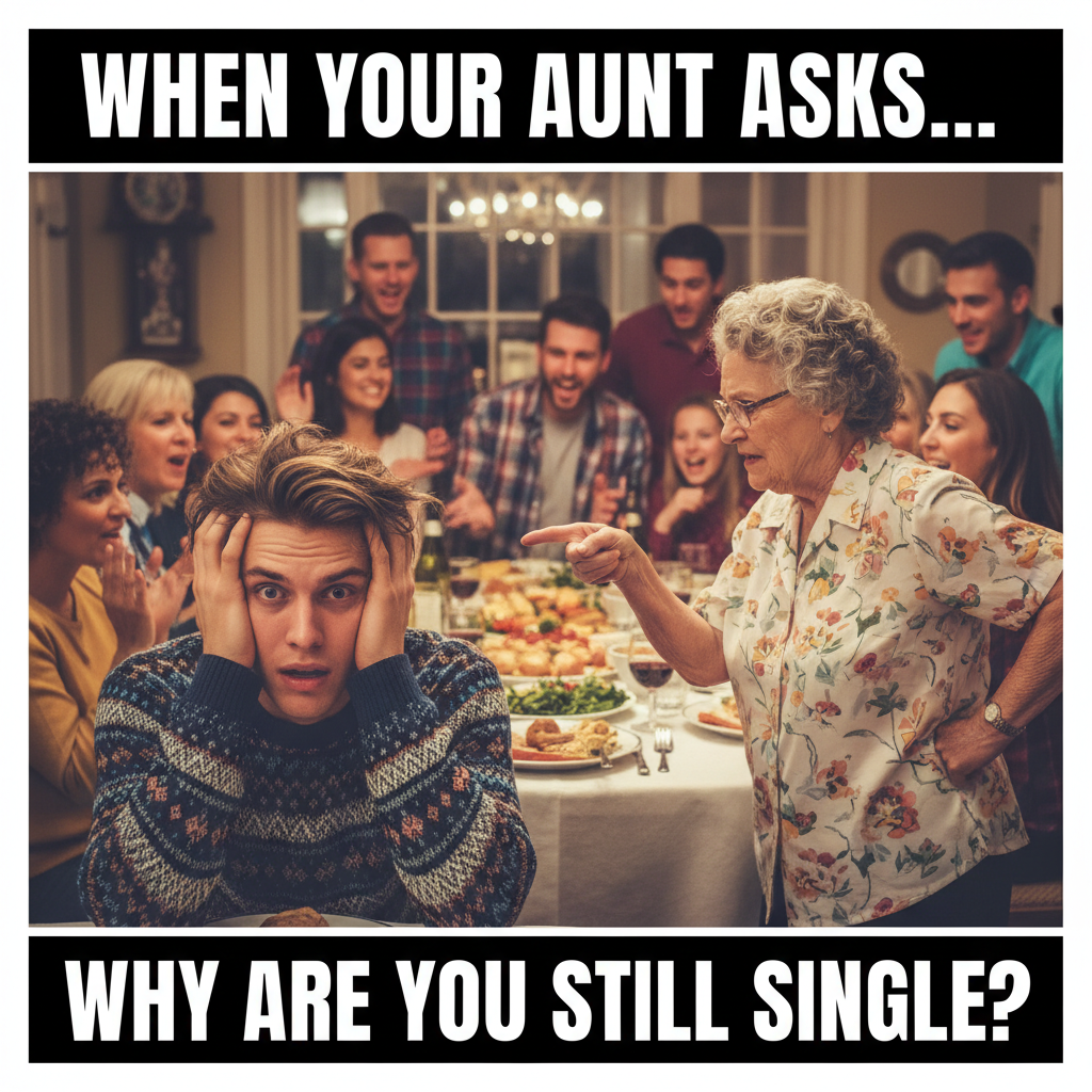 My grandma asking why I'm still single at Thanksgiving dinner. The annual boss battle.