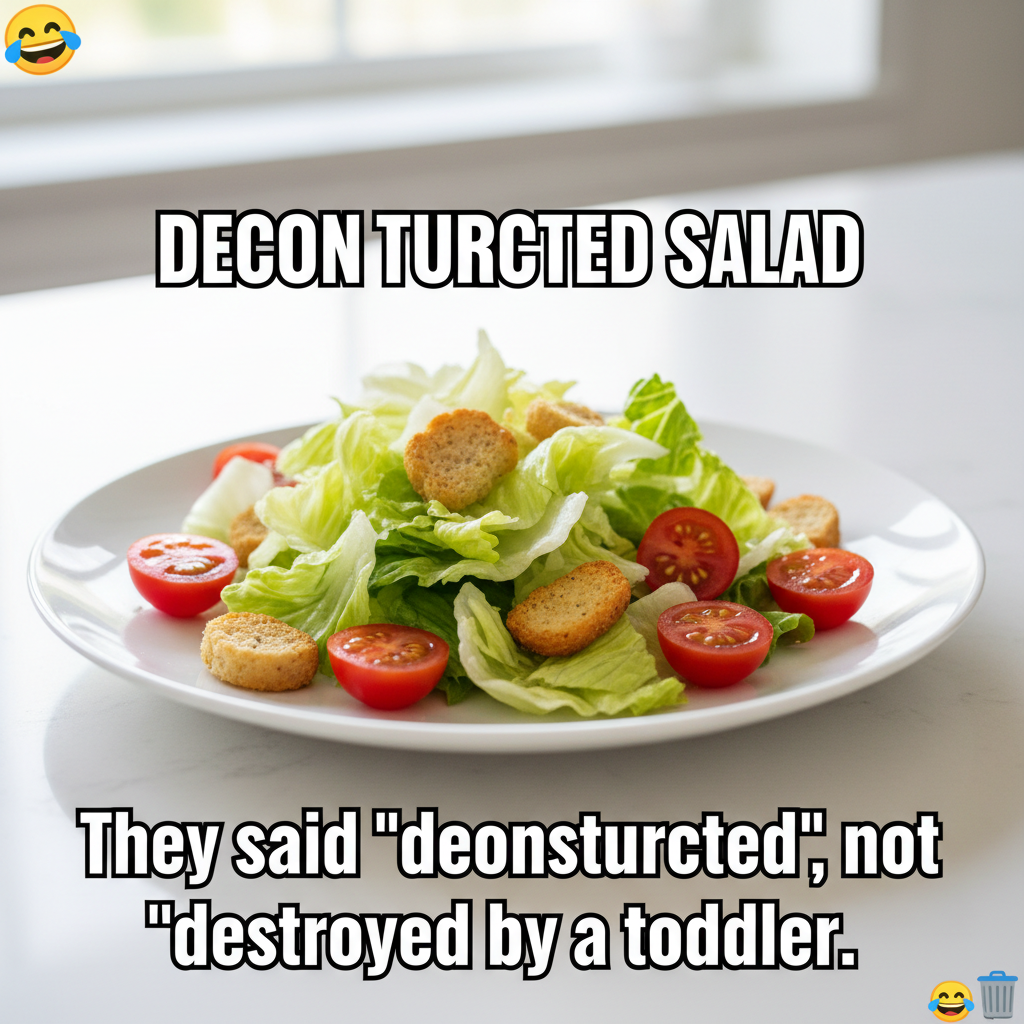 I tried to make a 'deconstructed' salad. It just looks like I threw lettuce at a plate.