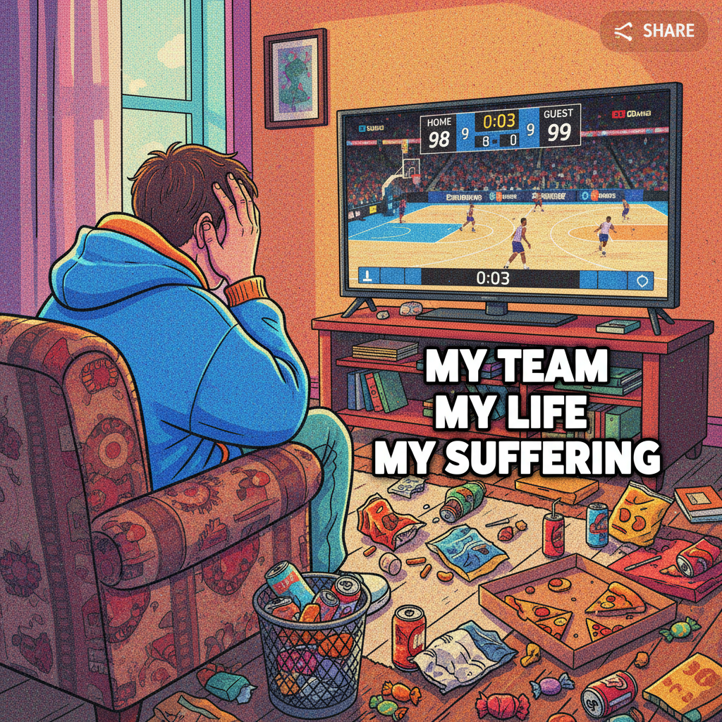 Me watching my team lose by 1 point in the last second. My therapist is booked. 😭