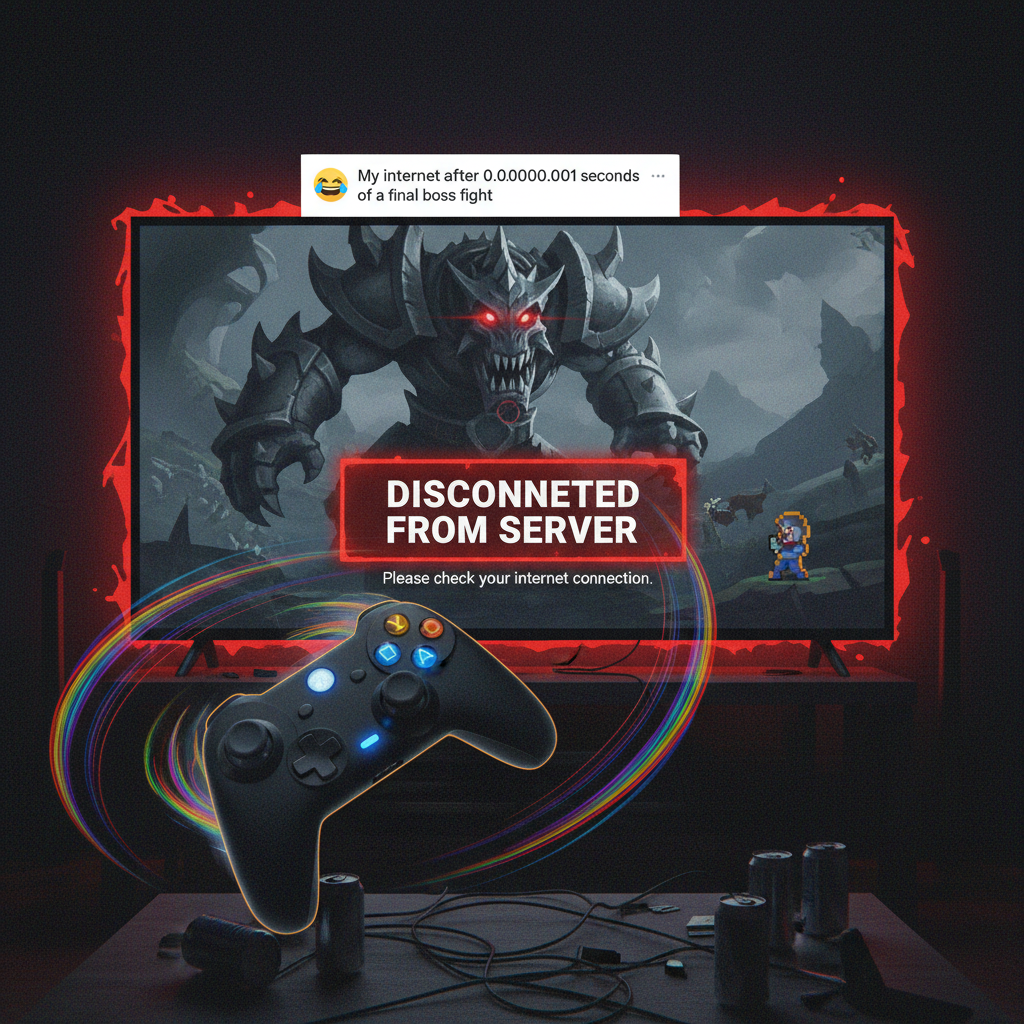 When the boss fight is 1HP away and you get disconnected. My controller is now a missile. 🚀