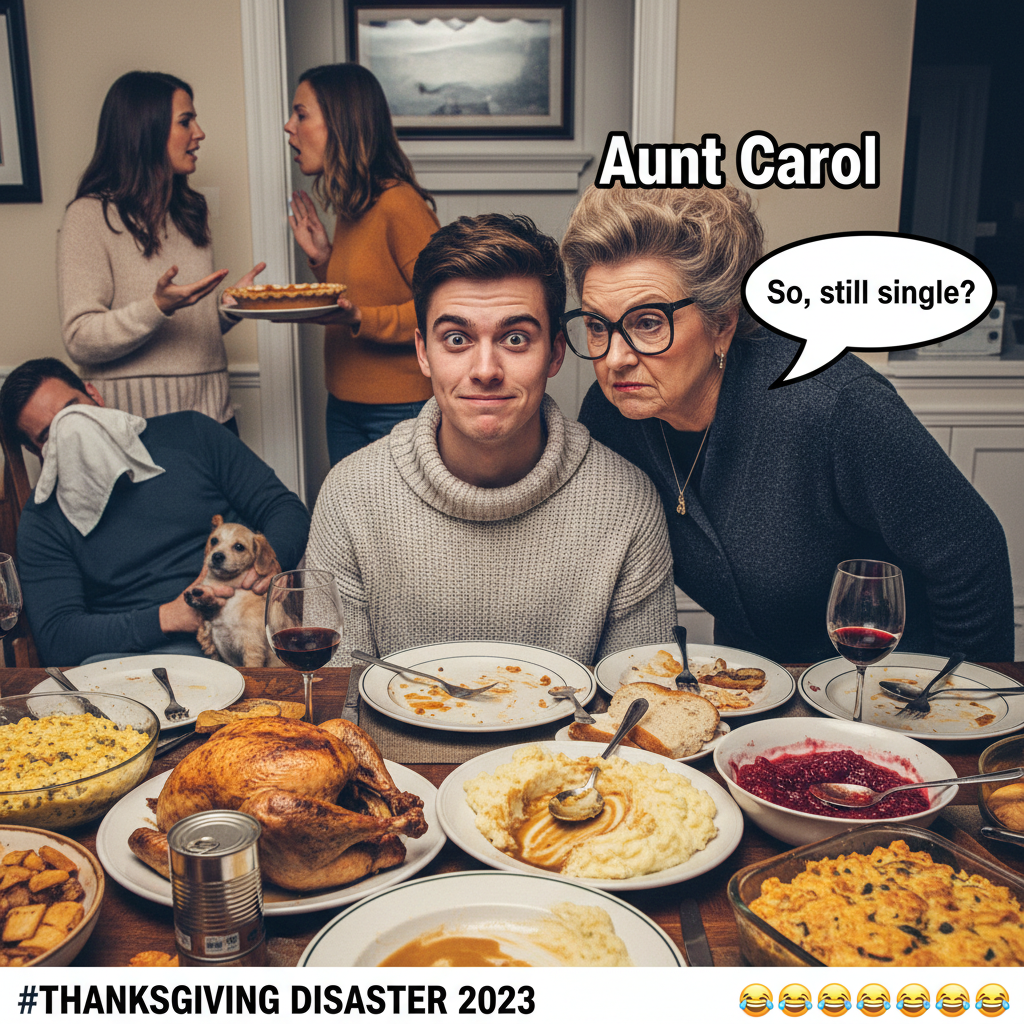 Aunt Carol asking about my life choices at Thanksgiving dinner. It's a sport. 🏈