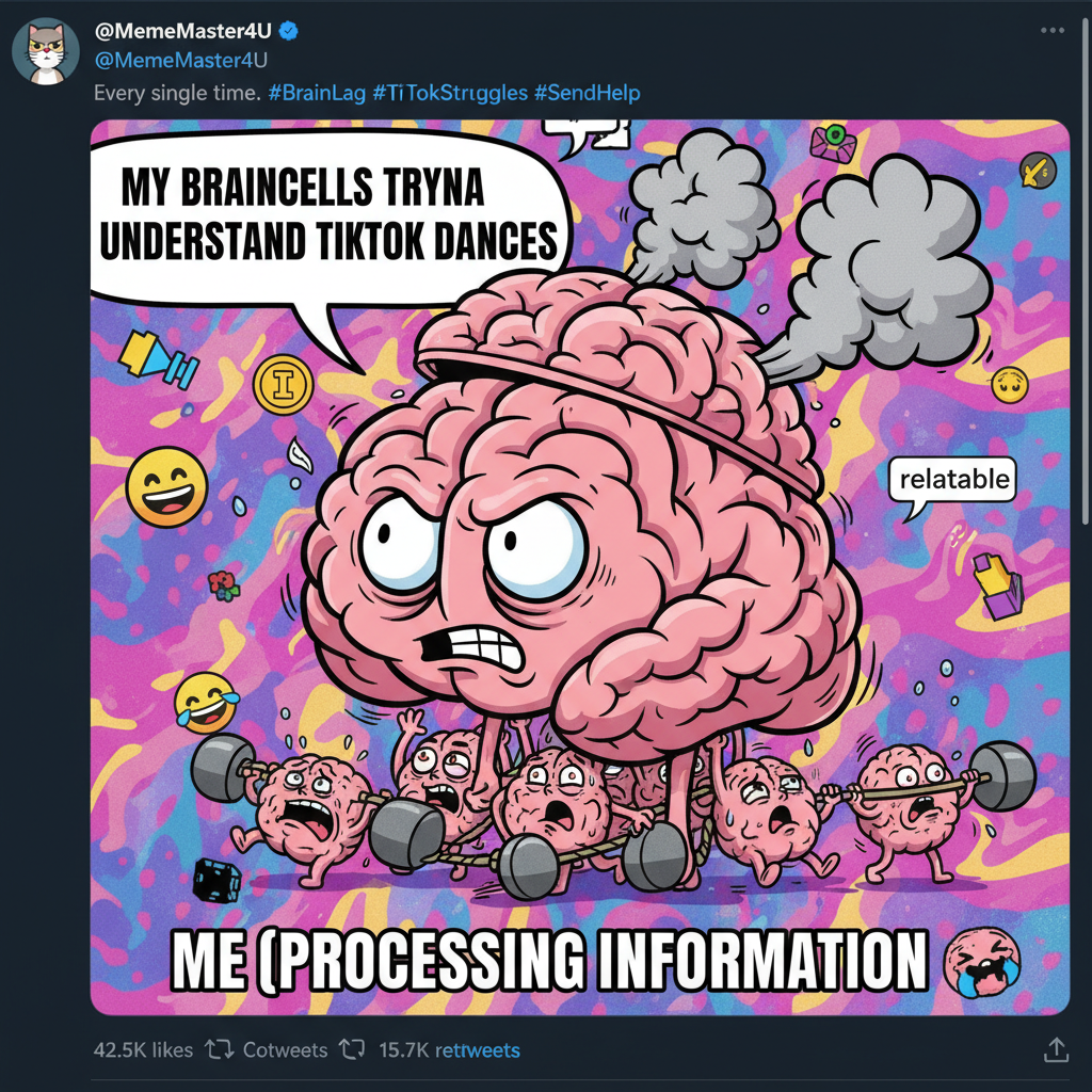 My brain cells trying to form a coherent sentence after 2 hours of social interaction.